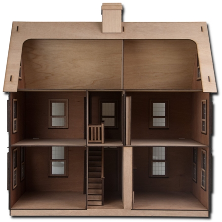 The Laser Cut Jefferson Dollhouse Kit - Click Image to Close