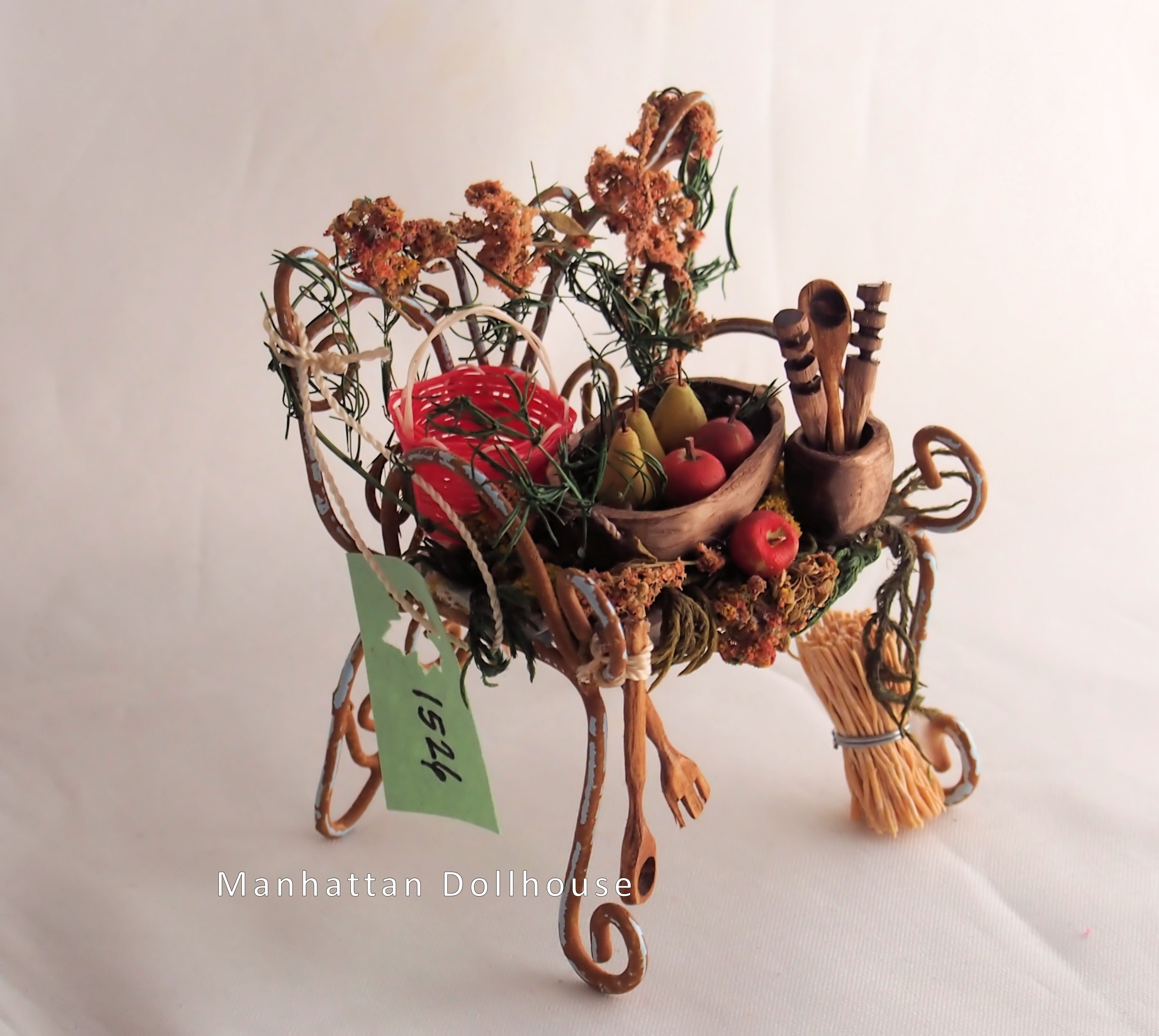Exterior Miniature Chair with Fruit Basket - Click Image to Close