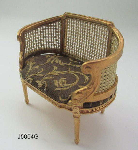 Hand-Made Dollhouse Miniature Settee - Click Image to Close