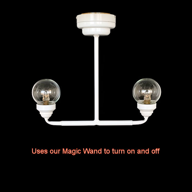 Touchless Battery Park Lamp with Wand C46 White RD - Click Image to Close