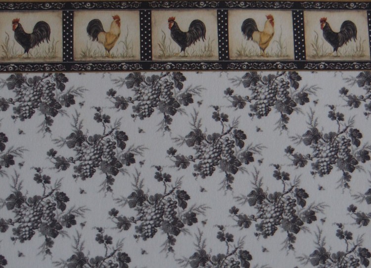Dollhouse Wallpaper with Grapes and Border - Click Image to Close